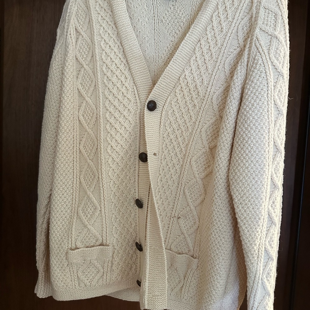 Irish Hand Knit Wool Cardigan